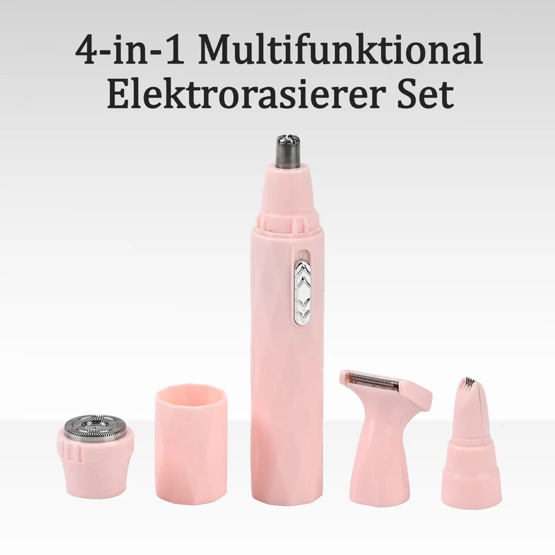 4-in-1 Multifunktional Elektrorasierer Set, 12.8 x 2.6 x 2.6 cm, schwarz