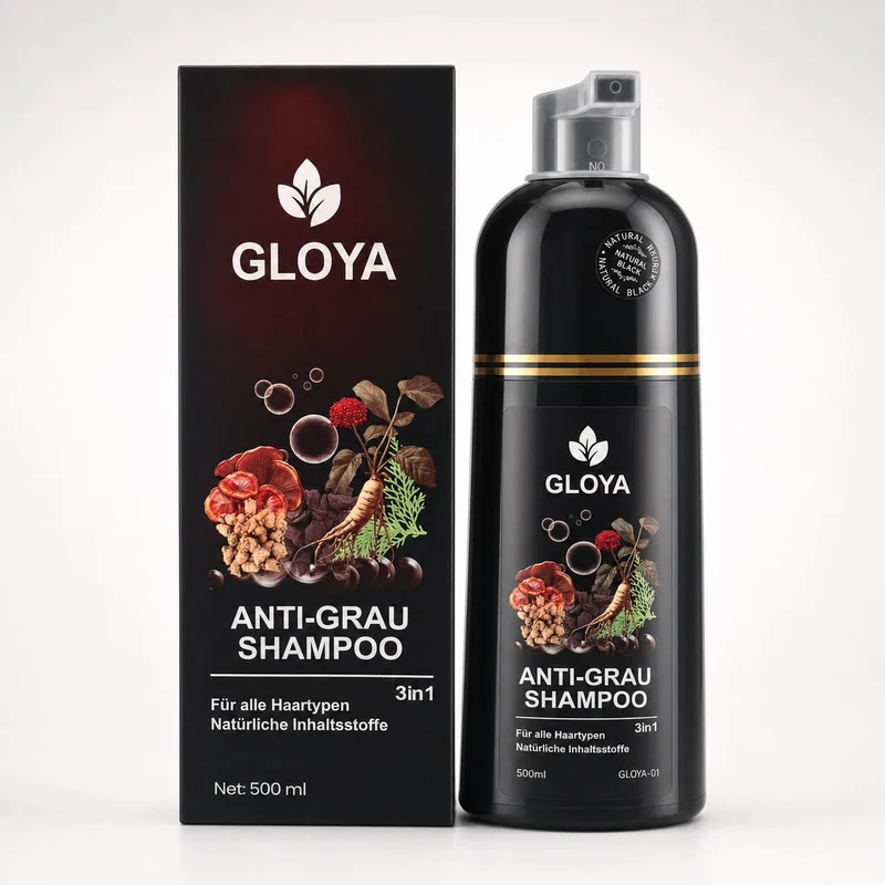 Gloya Anti-Grau Haarfärbe-Shampoo, Kastanienbraun, 500 ml