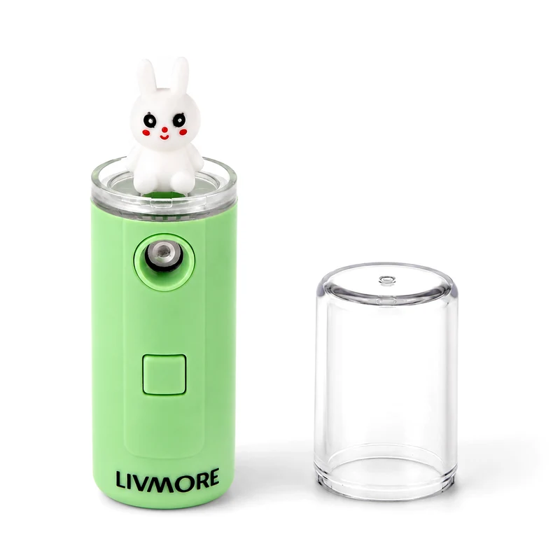 LIVMORE Nano-Gesichtssprüher für erfrischende Feuchtigkeit, wiederaufladbar, 30ml, Grün