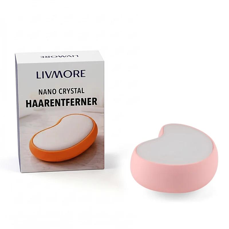 LIVMORE Nano-Kristall-Haarentferner mit Nano-Glas, Soft-Touch ABS-Gehäuse, 10x7x3,5cm, Blau