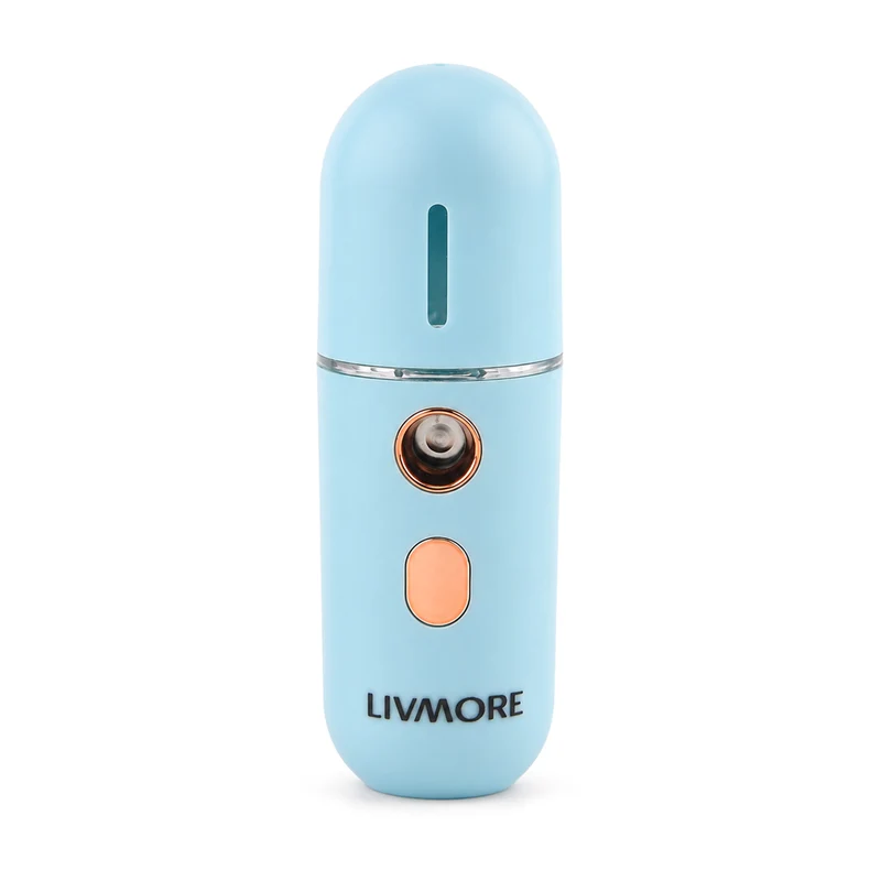 Livmore Nano-Gesichtssprüher für erfrischende Feuchtigkeit, wiederaufladbar, 12 ml, Blau
