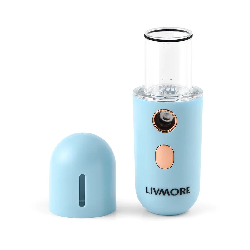 Livmore Nano-Gesichtssprüher für erfrischende Feuchtigkeit, wiederaufladbar, 12 ml, Blau