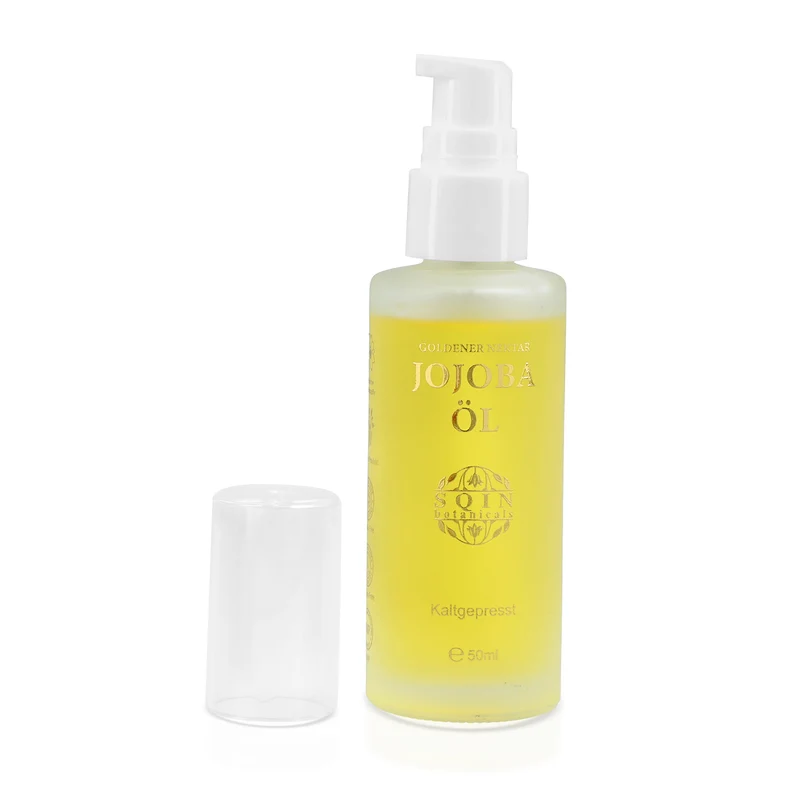 SQIN Botanicals Kaltgepresstes goldenes Nektar Jojobaöl, reines Pflegeöl, 200ml