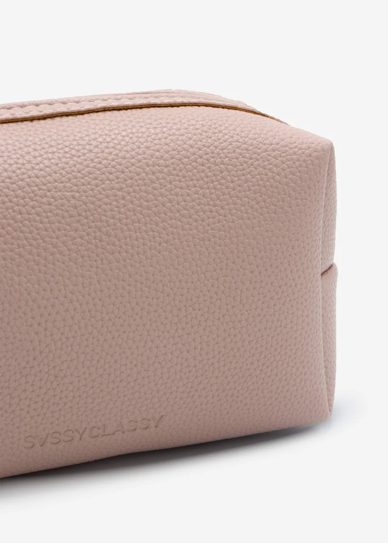 Kleine Kosmetiktasche mit Schlaufe - rosa