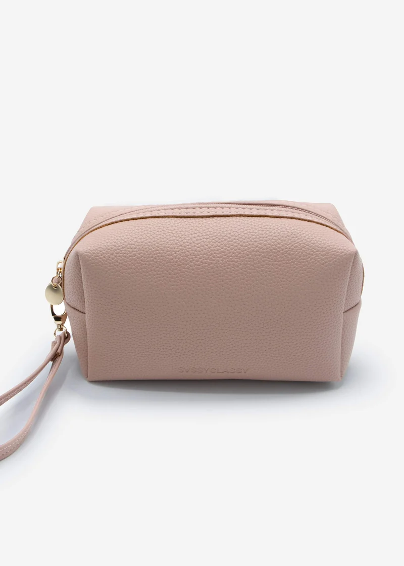 Kleine Kosmetiktasche mit Schlaufe - rosa