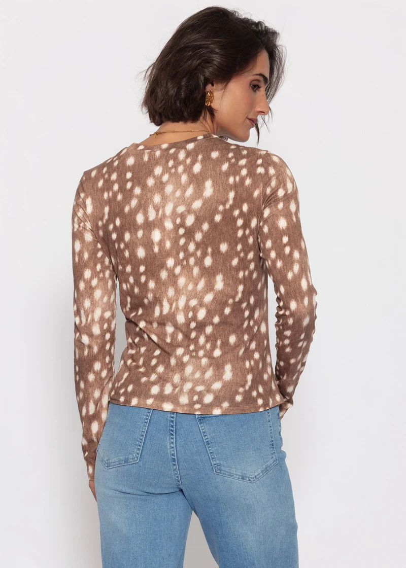 Langarmshirt mit Bambi-Print - dunkelbraun