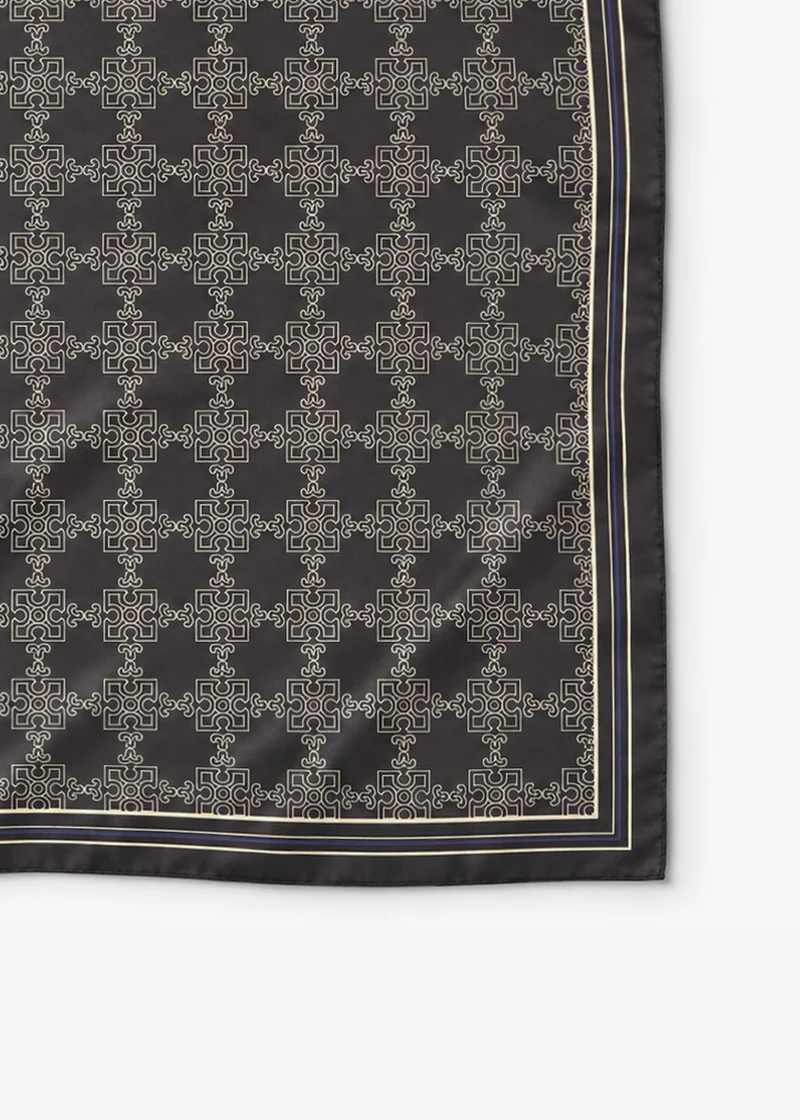 Halstuch mit Ornament-Print - dunkelbraun