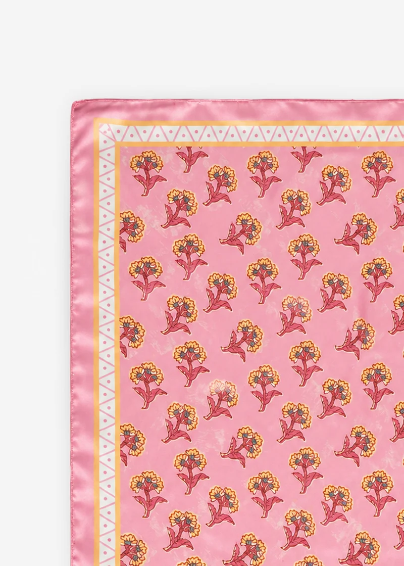 Halstuch mit Blümchen-Print - rosa